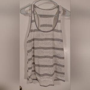 Striped Gray and White Women's Tank Top